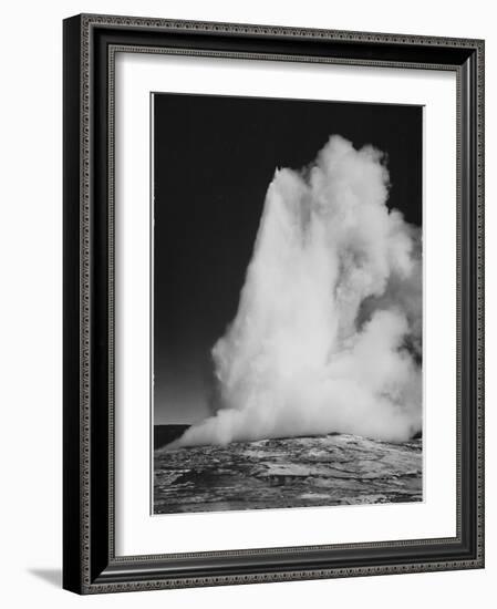 Various Angles During Eruption. "Old Faithful Geyser Yellowstone National Park" Wyoming  1933-1942-Ansel Adams-Framed Art Print