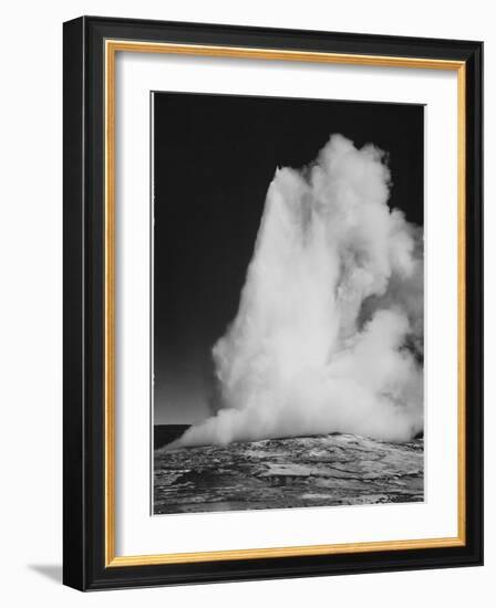 Various Angles During Eruption. "Old Faithful Geyser Yellowstone National Park" Wyoming  1933-1942-Ansel Adams-Framed Art Print