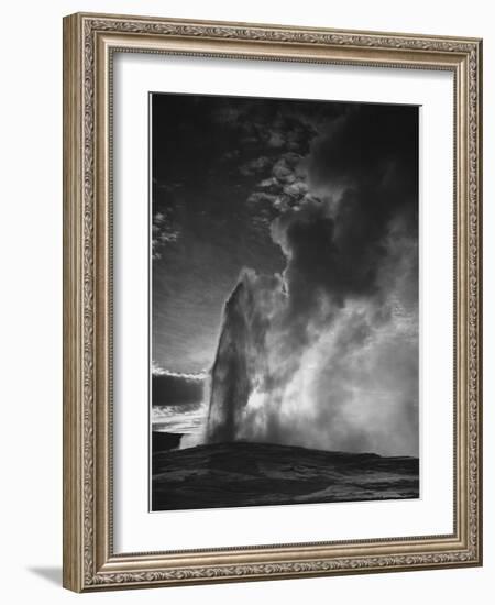 Various Angles During Eruption. "Old Faithful Geyser Yellowstone National Park" Wyoming  1933-1942-Ansel Adams-Framed Art Print