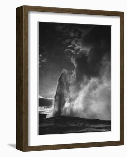 Various Angles During Eruption. "Old Faithful Geyser Yellowstone National Park" Wyoming  1933-1942-Ansel Adams-Framed Art Print