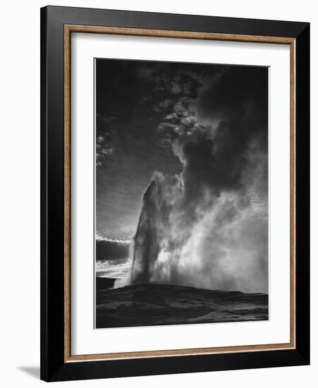 Various Angles During Eruption. "Old Faithful Geyser Yellowstone National Park" Wyoming  1933-1942-Ansel Adams-Framed Art Print