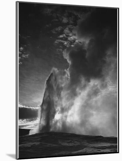 Various Angles During Eruption. "Old Faithful Geyser Yellowstone National Park" Wyoming  1933-1942-Ansel Adams-Mounted Art Print