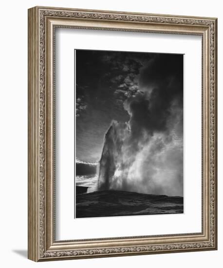 Various Angles During Eruption. "Old Faithful Geyser Yellowstone National Park" Wyoming  1933-1942-Ansel Adams-Framed Premium Giclee Print