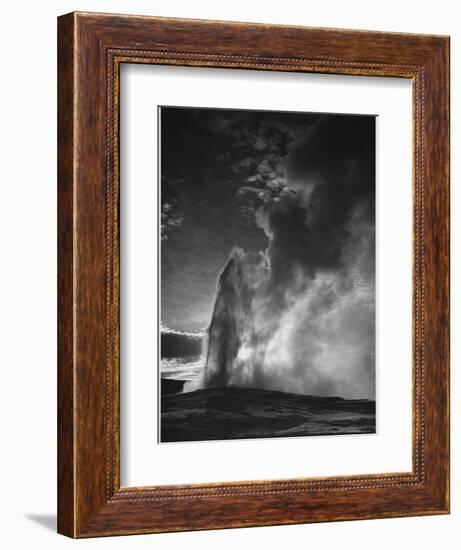 Various Angles During Eruption. "Old Faithful Geyser Yellowstone National Park" Wyoming  1933-1942-Ansel Adams-Framed Art Print