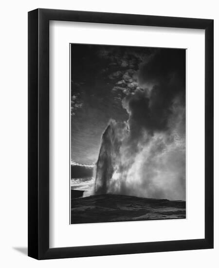 Various Angles During Eruption. "Old Faithful Geyser Yellowstone National Park" Wyoming  1933-1942-Ansel Adams-Framed Art Print