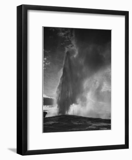 Various Angles During Eruption. "Old Faithful Geyser Yellowstone National Park" Wyoming  1933-1942-Ansel Adams-Framed Art Print