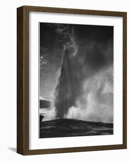 Various Angles During Eruption. "Old Faithful Geyser Yellowstone National Park" Wyoming  1933-1942-Ansel Adams-Framed Art Print