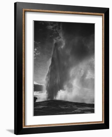 Various Angles During Eruption. "Old Faithful Geyser Yellowstone National Park" Wyoming  1933-1942-Ansel Adams-Framed Art Print