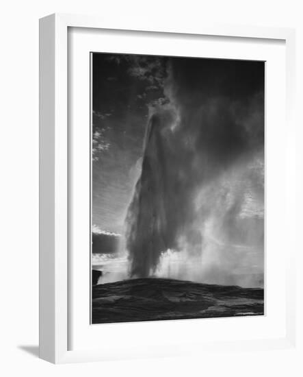 Various Angles During Eruption. "Old Faithful Geyser Yellowstone National Park" Wyoming  1933-1942-Ansel Adams-Framed Art Print