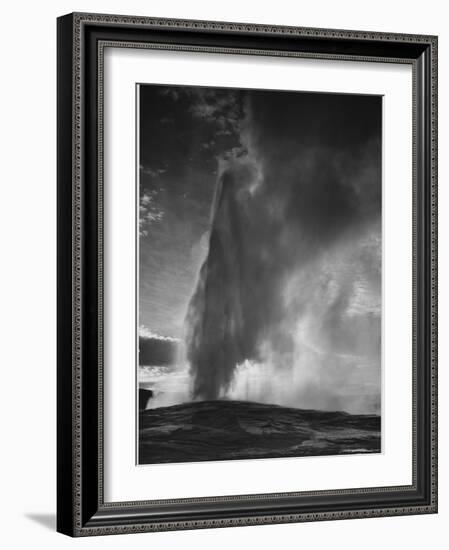 Various Angles During Eruption. "Old Faithful Geyser Yellowstone National Park" Wyoming  1933-1942-Ansel Adams-Framed Art Print