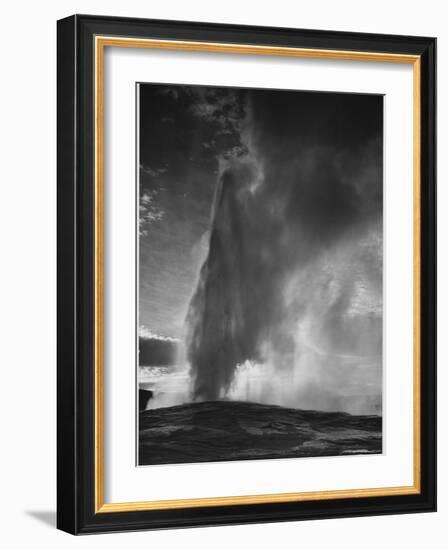 Various Angles During Eruption. "Old Faithful Geyser Yellowstone National Park" Wyoming  1933-1942-Ansel Adams-Framed Art Print