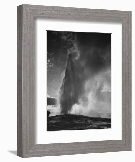 Various Angles During Eruption. "Old Faithful Geyser Yellowstone National Park" Wyoming  1933-1942-Ansel Adams-Framed Art Print