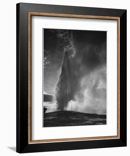 Various Angles During Eruption. "Old Faithful Geyser Yellowstone National Park" Wyoming  1933-1942-Ansel Adams-Framed Art Print