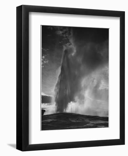 Various Angles During Eruption. "Old Faithful Geyser Yellowstone National Park" Wyoming  1933-1942-Ansel Adams-Framed Art Print