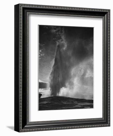 Various Angles During Eruption. "Old Faithful Geyser Yellowstone National Park" Wyoming  1933-1942-Ansel Adams-Framed Art Print