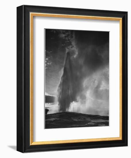 Various Angles During Eruption. "Old Faithful Geyser Yellowstone National Park" Wyoming  1933-1942-Ansel Adams-Framed Art Print