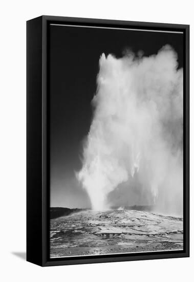 Various Angles During Eruption. "Old Faithful Geyser Yellowstone National Park" Wyoming  1933-1942-Ansel Adams-Framed Stretched Canvas