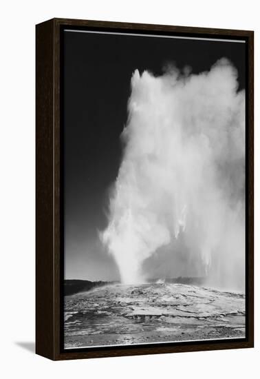 Various Angles During Eruption. "Old Faithful Geyser Yellowstone National Park" Wyoming  1933-1942-Ansel Adams-Framed Stretched Canvas