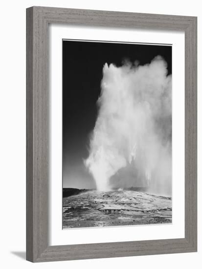 Various Angles During Eruption. "Old Faithful Geyser Yellowstone National Park" Wyoming  1933-1942-Ansel Adams-Framed Art Print