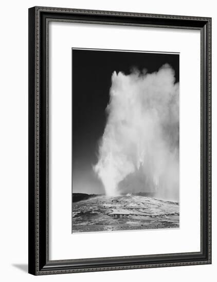 Various Angles During Eruption. "Old Faithful Geyser Yellowstone National Park" Wyoming  1933-1942-Ansel Adams-Framed Art Print