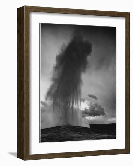 Various Angles During Eruption. "Old Faithful Geyser Yellowstone National Park" Wyoming  1933-1942-Ansel Adams-Framed Art Print