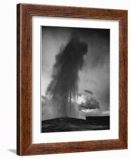 Various Angles During Eruption. "Old Faithful Geyser Yellowstone National Park" Wyoming  1933-1942-Ansel Adams-Framed Art Print