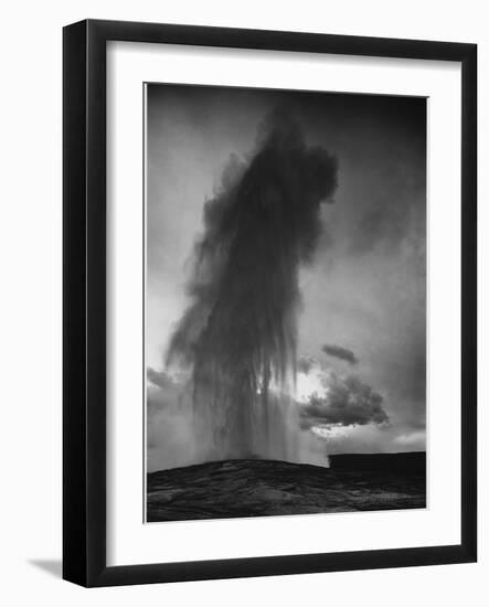 Various Angles During Eruption. "Old Faithful Geyser Yellowstone National Park" Wyoming  1933-1942-Ansel Adams-Framed Art Print