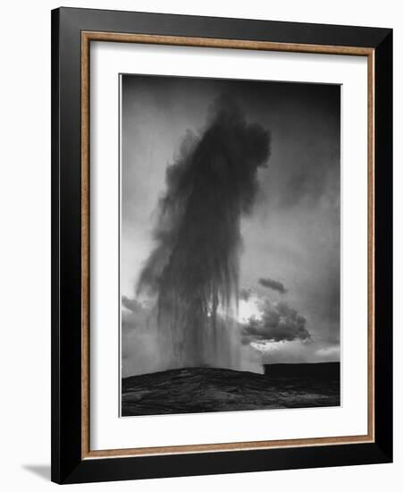 Various Angles During Eruption. "Old Faithful Geyser Yellowstone National Park" Wyoming  1933-1942-Ansel Adams-Framed Art Print