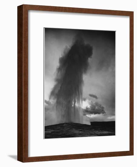 Various Angles During Eruption. "Old Faithful Geyser Yellowstone National Park" Wyoming  1933-1942-Ansel Adams-Framed Art Print