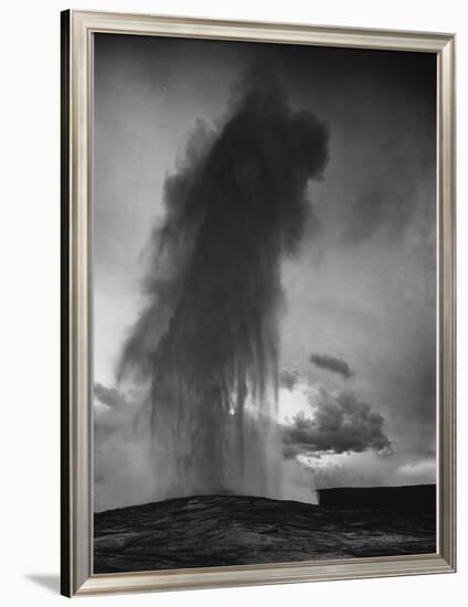 Various Angles During Eruption. "Old Faithful Geyser Yellowstone National Park" Wyoming  1933-1942-Ansel Adams-Framed Art Print