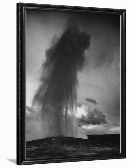 Various Angles During Eruption. "Old Faithful Geyser Yellowstone National Park" Wyoming  1933-1942-Ansel Adams-Framed Art Print