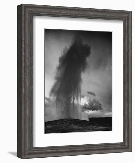 Various Angles During Eruption. "Old Faithful Geyser Yellowstone National Park" Wyoming  1933-1942-Ansel Adams-Framed Art Print