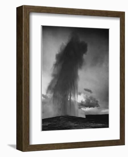 Various Angles During Eruption. "Old Faithful Geyser Yellowstone National Park" Wyoming  1933-1942-Ansel Adams-Framed Art Print