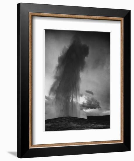 Various Angles During Eruption. "Old Faithful Geyser Yellowstone National Park" Wyoming  1933-1942-Ansel Adams-Framed Art Print