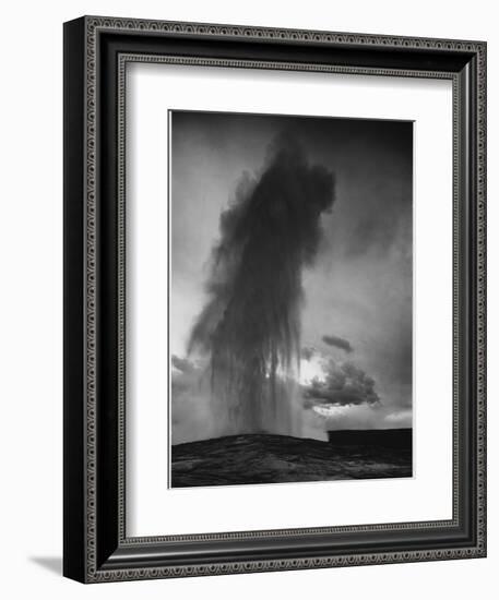 Various Angles During Eruption. "Old Faithful Geyser Yellowstone National Park" Wyoming  1933-1942-Ansel Adams-Framed Art Print