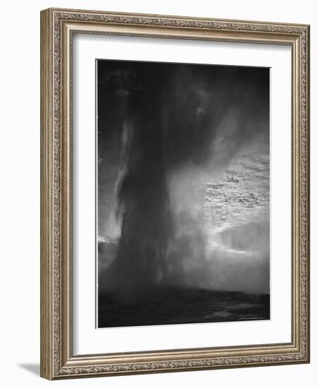 Various Angles During Eruption. "Old Faithful Geyser Yellowstone National Park" Wyoming  1933-1942-Ansel Adams-Framed Art Print