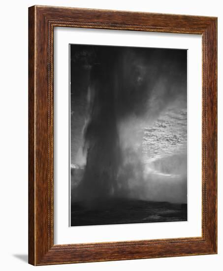 Various Angles During Eruption. "Old Faithful Geyser Yellowstone National Park" Wyoming  1933-1942-Ansel Adams-Framed Art Print