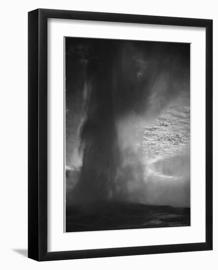 Various Angles During Eruption. "Old Faithful Geyser Yellowstone National Park" Wyoming  1933-1942-Ansel Adams-Framed Art Print