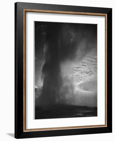 Various Angles During Eruption. "Old Faithful Geyser Yellowstone National Park" Wyoming  1933-1942-Ansel Adams-Framed Art Print