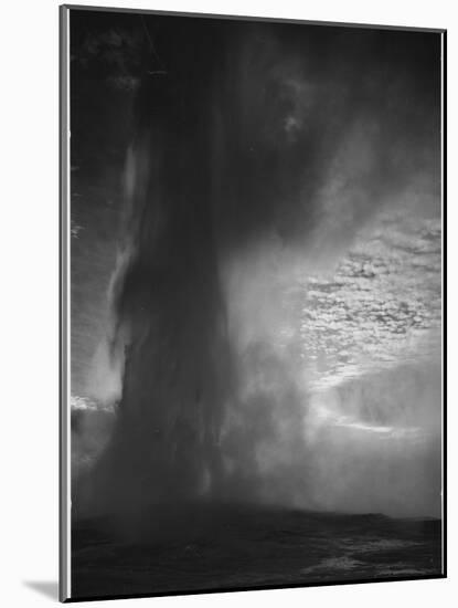 Various Angles During Eruption. "Old Faithful Geyser Yellowstone National Park" Wyoming  1933-1942-Ansel Adams-Mounted Art Print