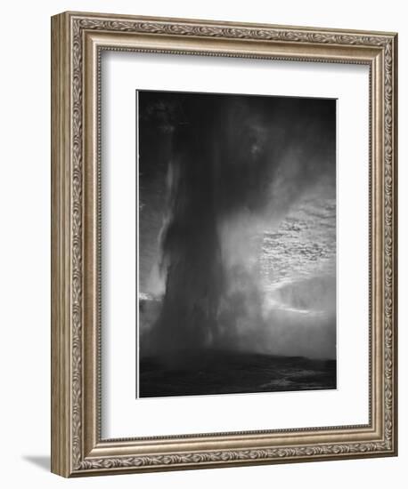 Various Angles During Eruption. "Old Faithful Geyser Yellowstone National Park" Wyoming  1933-1942-Ansel Adams-Framed Art Print