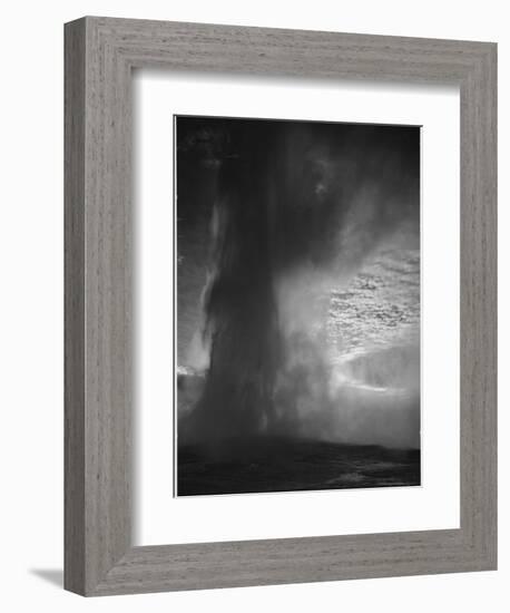 Various Angles During Eruption. "Old Faithful Geyser Yellowstone National Park" Wyoming  1933-1942-Ansel Adams-Framed Art Print