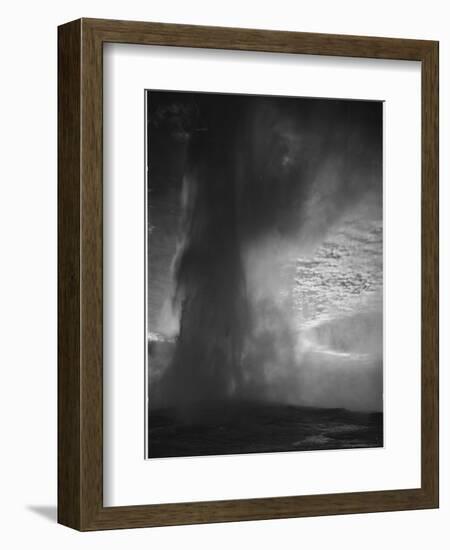 Various Angles During Eruption. "Old Faithful Geyser Yellowstone National Park" Wyoming  1933-1942-Ansel Adams-Framed Art Print