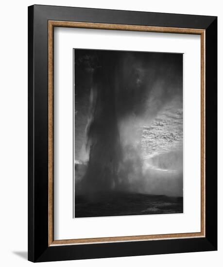 Various Angles During Eruption. "Old Faithful Geyser Yellowstone National Park" Wyoming  1933-1942-Ansel Adams-Framed Art Print