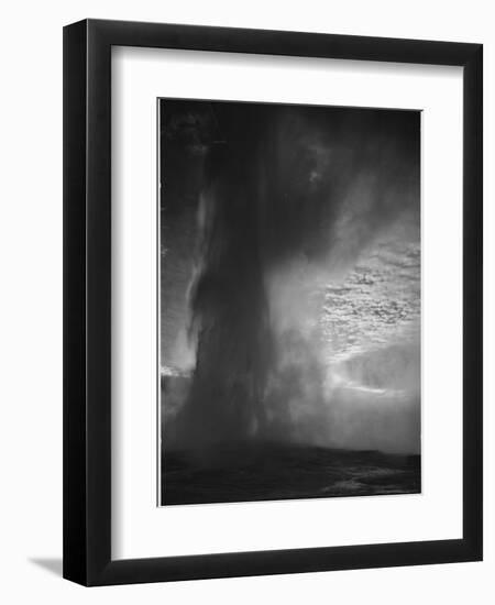 Various Angles During Eruption. "Old Faithful Geyser Yellowstone National Park" Wyoming  1933-1942-Ansel Adams-Framed Art Print