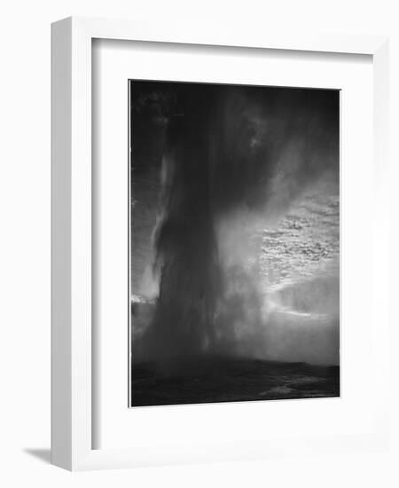 Various Angles During Eruption. "Old Faithful Geyser Yellowstone National Park" Wyoming  1933-1942-Ansel Adams-Framed Art Print