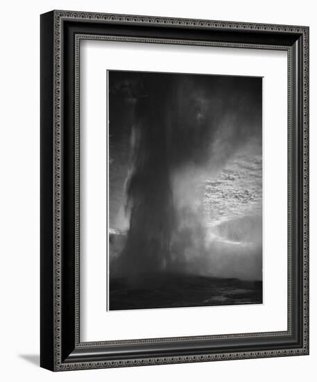 Various Angles During Eruption. "Old Faithful Geyser Yellowstone National Park" Wyoming  1933-1942-Ansel Adams-Framed Art Print