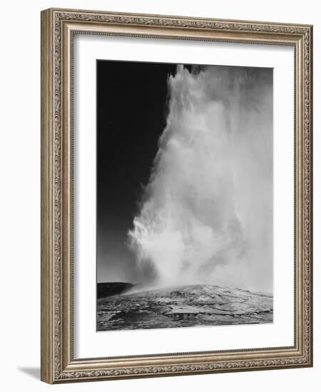 Various Angles During Eruption. "Old Faithful Geyser Yellowstone National Park" Wyoming  1933-1942-Ansel Adams-Framed Art Print