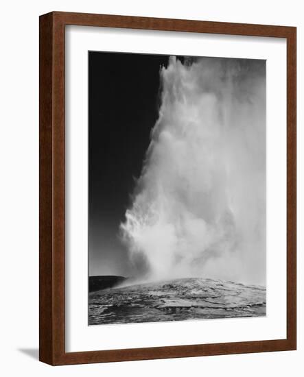 Various Angles During Eruption. "Old Faithful Geyser Yellowstone National Park" Wyoming  1933-1942-Ansel Adams-Framed Art Print