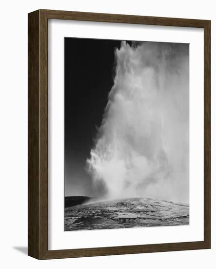 Various Angles During Eruption. "Old Faithful Geyser Yellowstone National Park" Wyoming  1933-1942-Ansel Adams-Framed Art Print